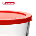 Colorful PE Lid Oven Use Glass Food Container